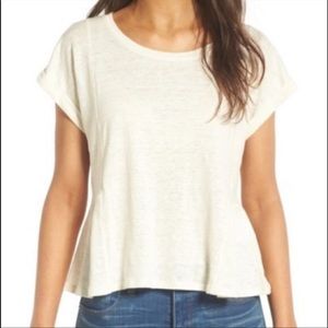 Madewell Cream Peplum Top